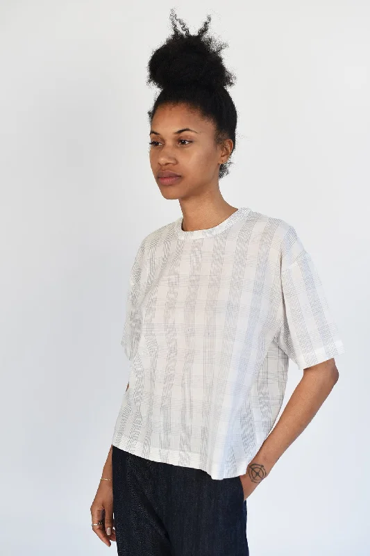 Women's Button-Up BlouseM.PATMOS Pete Tee - Ivory Grid