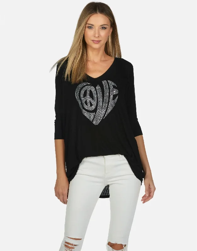 Women's Blouse with Notched CollarEva X Love Heart