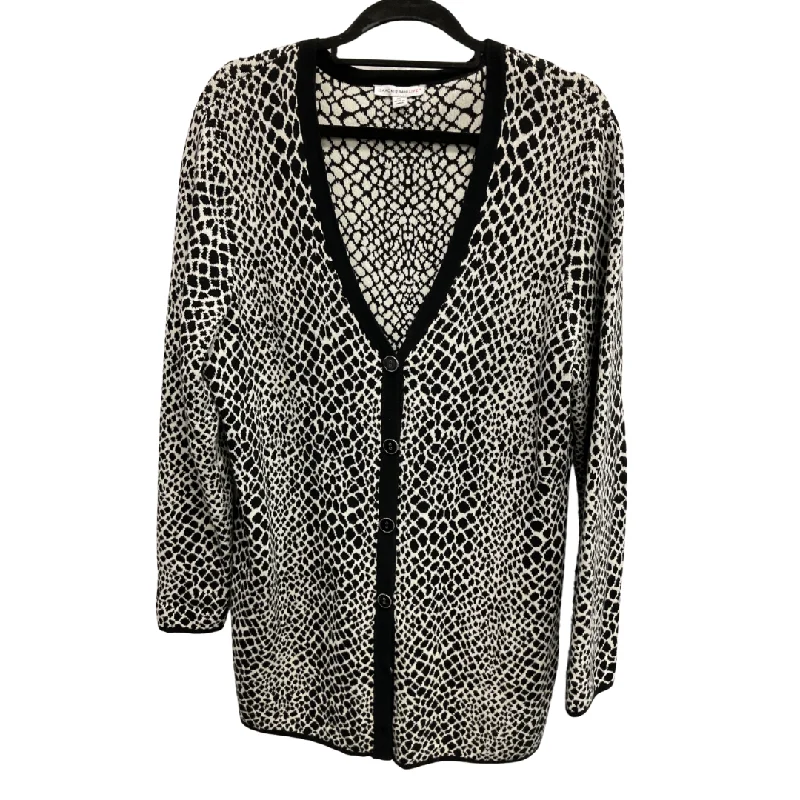 Women's Greek Wool SweatersSweater Cardigan By Isaac Mizrahi Live Qvc In Black & White, Size: Xl