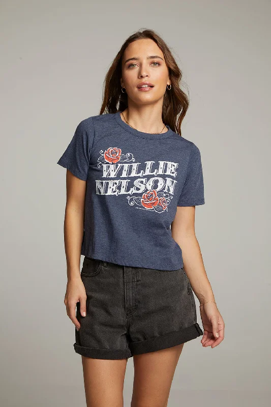 Women's Blouse with Bell SleevesWillie Nelson Roses Tee