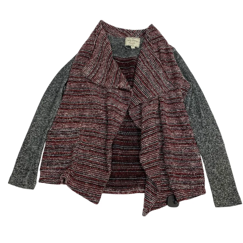 Women's Czech Wool SweatersSweater Cardigan By Lucky Brand In Grey & Red, Size: M