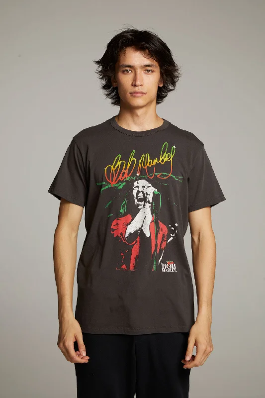 Women's Blouse with Notched CollarBob Marley Live On Stage Crew Neck Tee