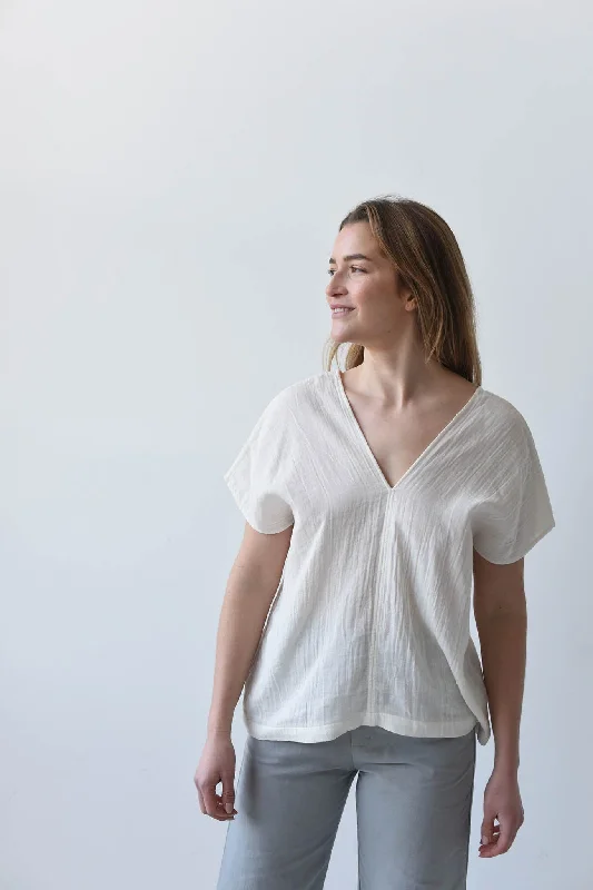 Women's Blouse with Boat NeckM.PATMOS Merrick Top - Ivory