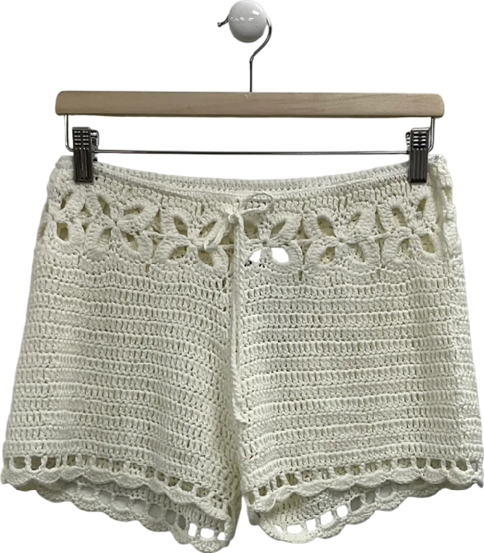 Women's Slovak Wool SweatersSuperdown Cream Juliana Crochet Shorts UK L