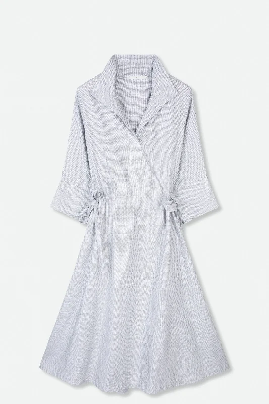 Women's Blouse with Boat CollarCINCH SHIRT DRESS IN COTTON POPLIN