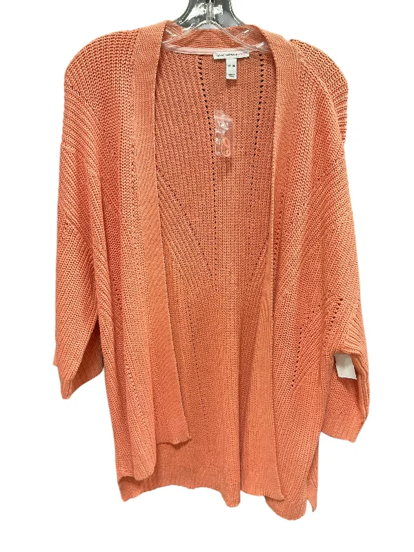 Women's Embroidered SweatersCardigan By Isaac Mizrahi Live Qvc In Orange, Size: Xl