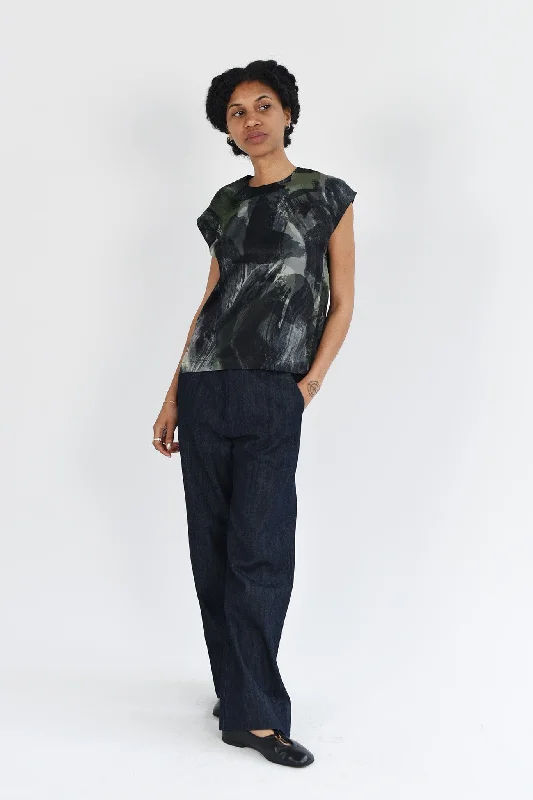 Women's Blouse with V-Shaped CollarM.PATMOS Borden Silk - Blk Watercolor