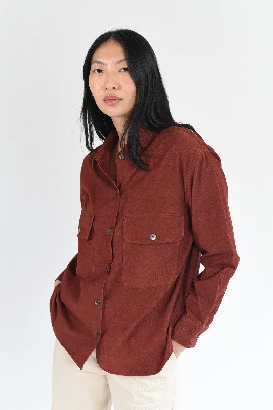 Women's Blouse with Keyhole NeckM.PATMOS Julie Shirt Jacket - Berry