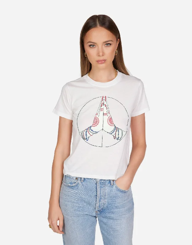 Women's Blouse with Mandarin CollarUrsula Peace Love Serenity