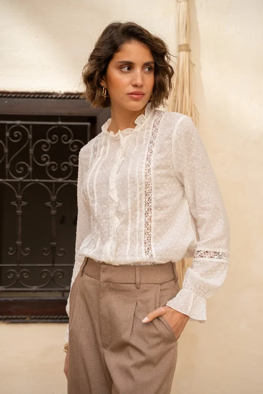 Women's Blouse with Narrow CollarChemise Danube