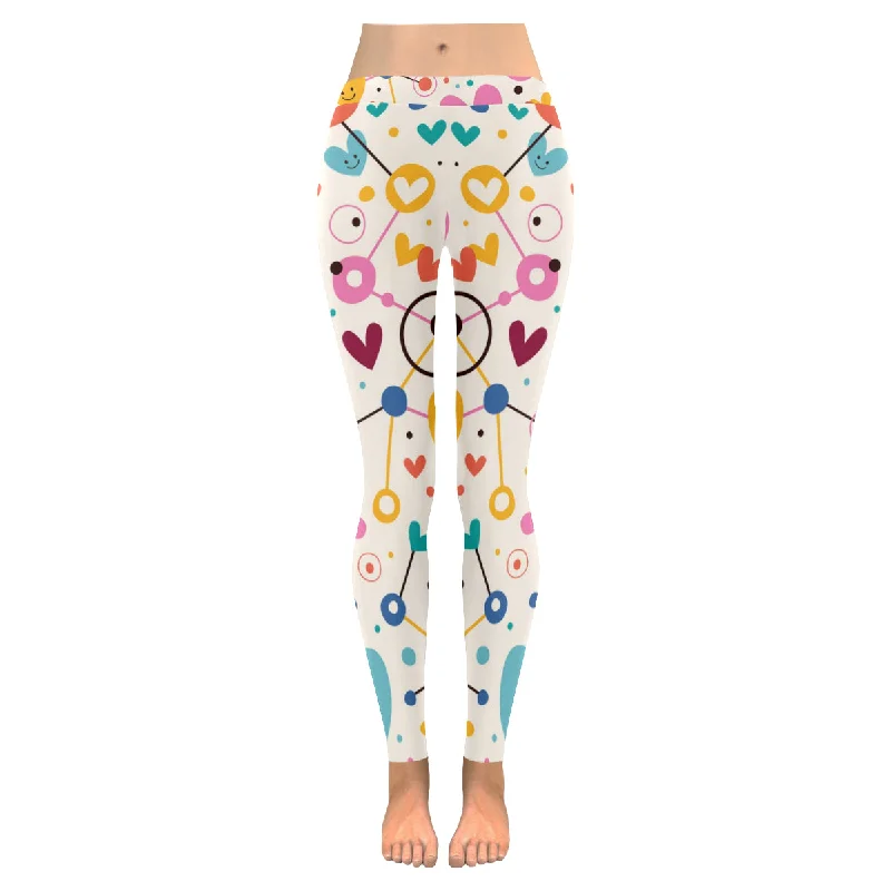 Zenzzle Graphic funky Hearts dots and stars Low Rise Ladies yoga Leggings for women