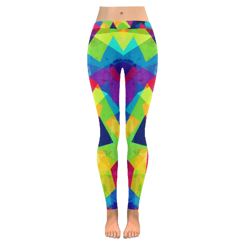 Zenzzle Bright geometric pattern print Low Rise Yoga Leggings for women