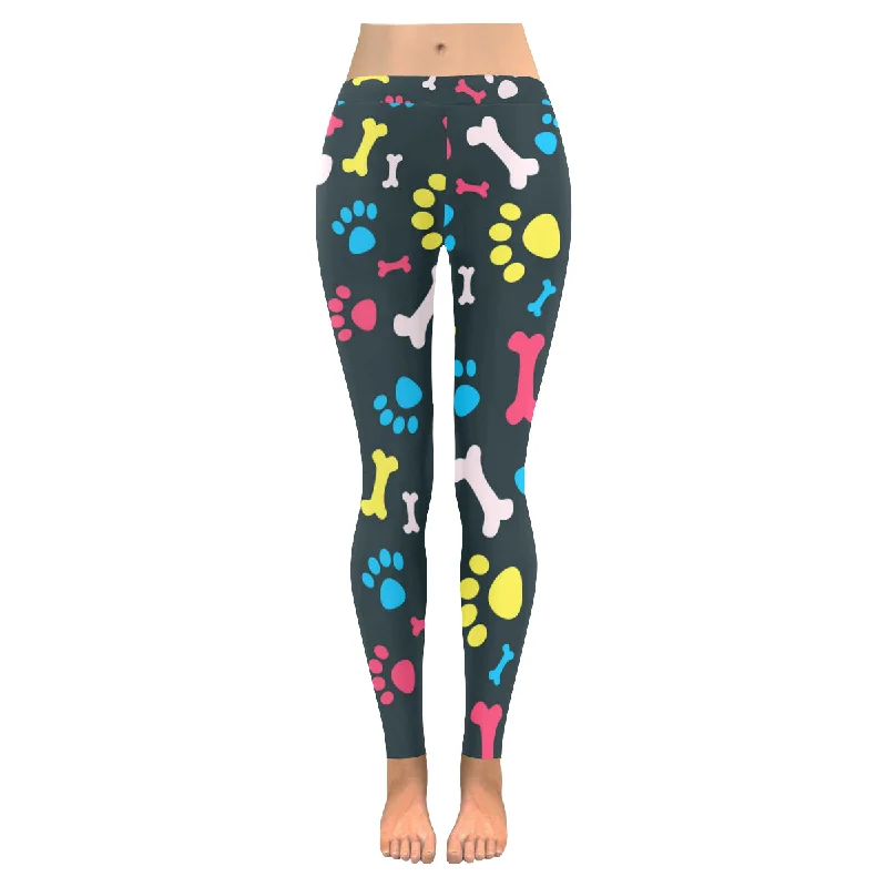 Zenzzle dog footprints pattern Low Rise Ladies yoga Leggings for womens