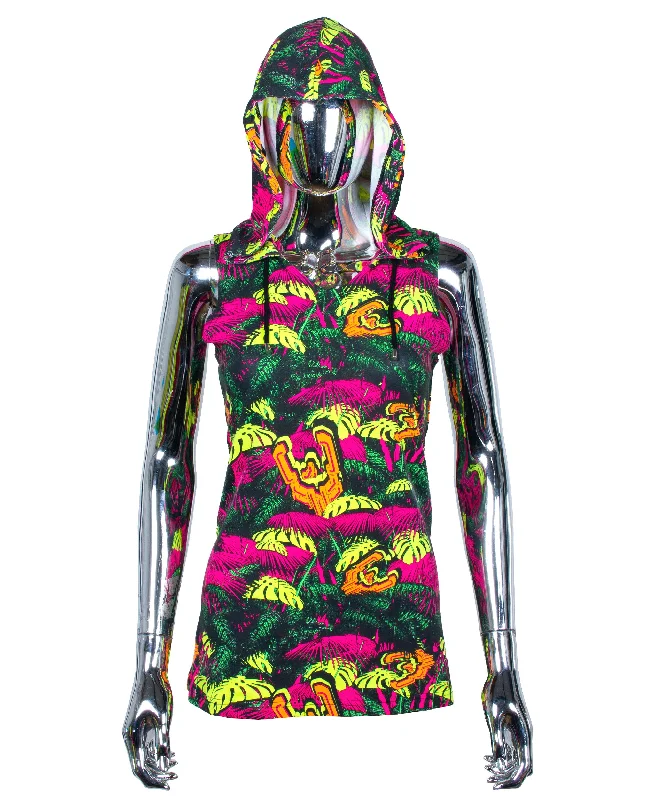 Women's Blouse with Boat CollarGIRLS TECH VEST NEON JUNGLE