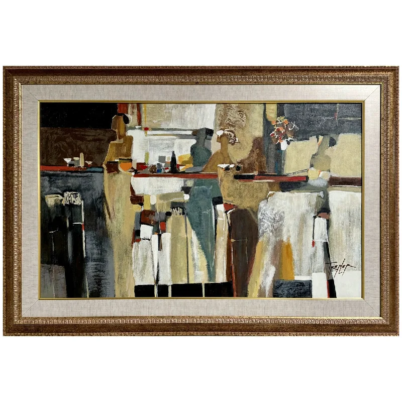 Women's Jumpsuits with Mid Waist"The Conversation" Serigraph on Canvas Signed A.P. 6/50