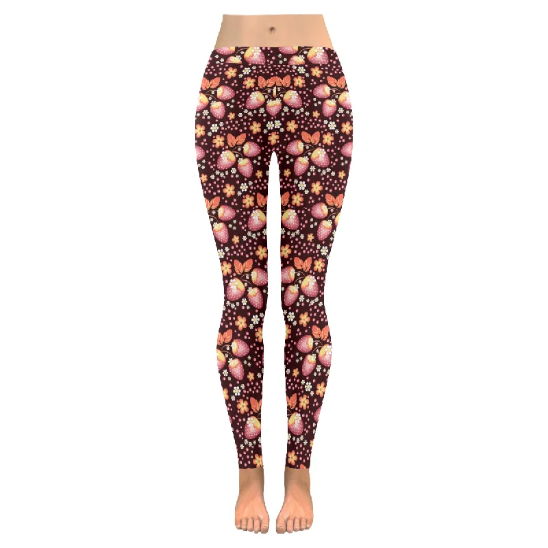 Zenzzle Strawberry texture Low Rise Ladies Zenzzle Graphic yoga Leggings for women