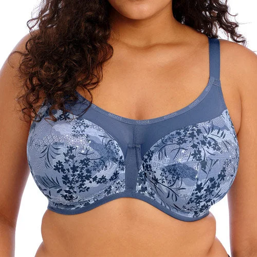 plus-size backless bra with clear strapsElomi Energise UW Sports Bra - Vintage Denim