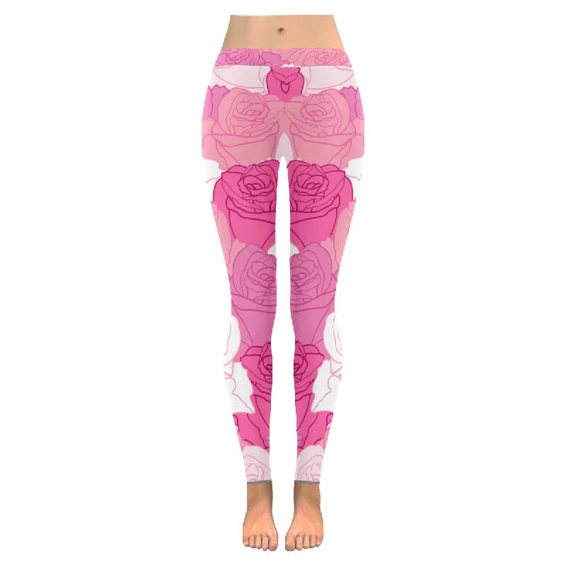 Zenzzle flowers roses pattern Ladies Yoga Leggings to 5XL size for women