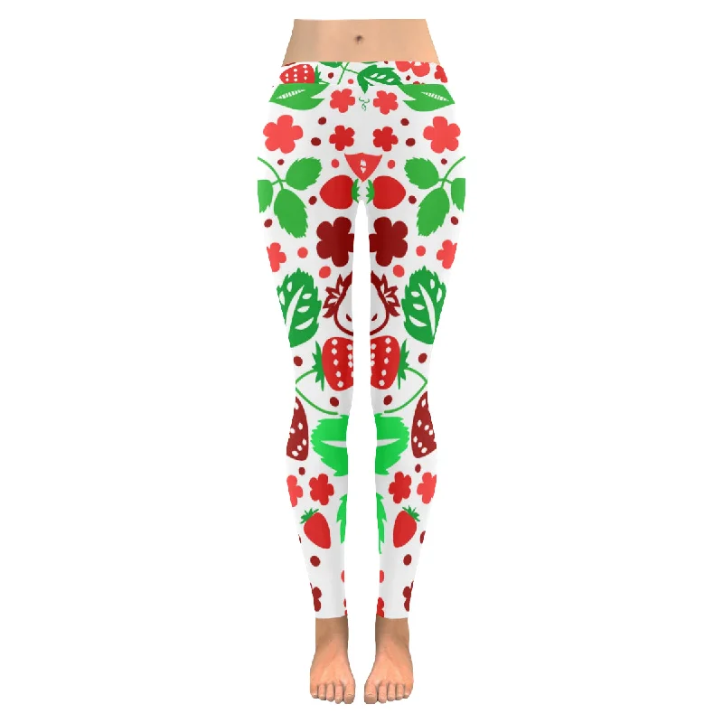 Zenzzle red and green strawberry capri Ladies Leggings for women