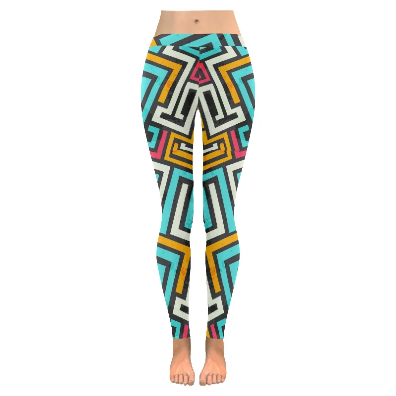 Zenzzle Colored square spiral print Low Rise Women yoga running Leggings