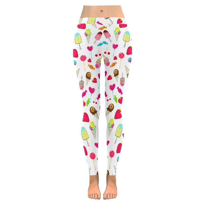 Zenzzle Cute retro candies print Low Rise Ladies Yoga Leggings for women