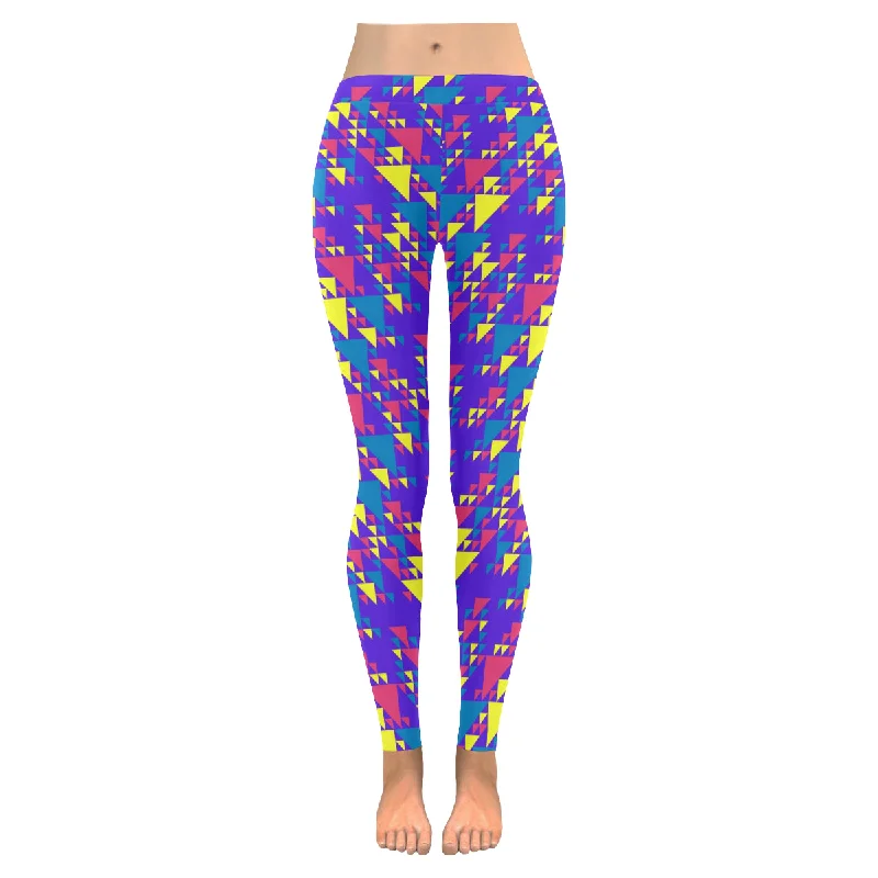 Zenzzle Colorful Triangles print Low Rise Zenzzle Graphic yoga Leggings for women