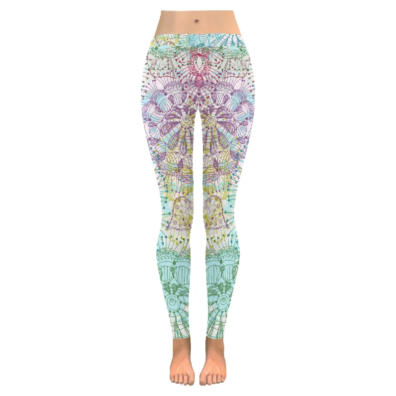 Zenzzle abstract color flowers Low Rise Ladies yoga Leggings for women