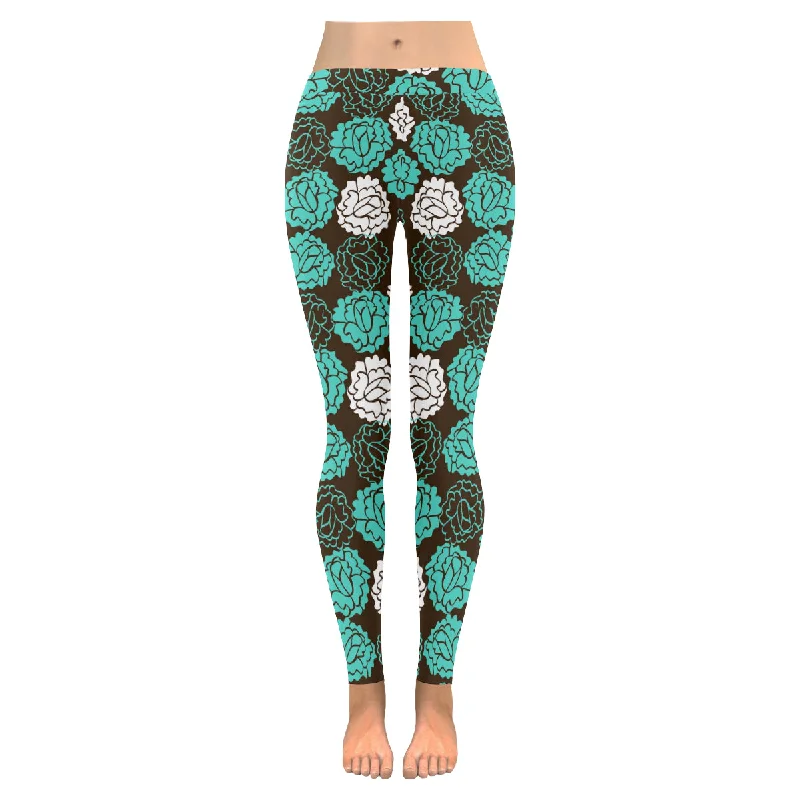 Zenzzle Rose brown pattern print Low Rise Ladies capri yoga Leggings