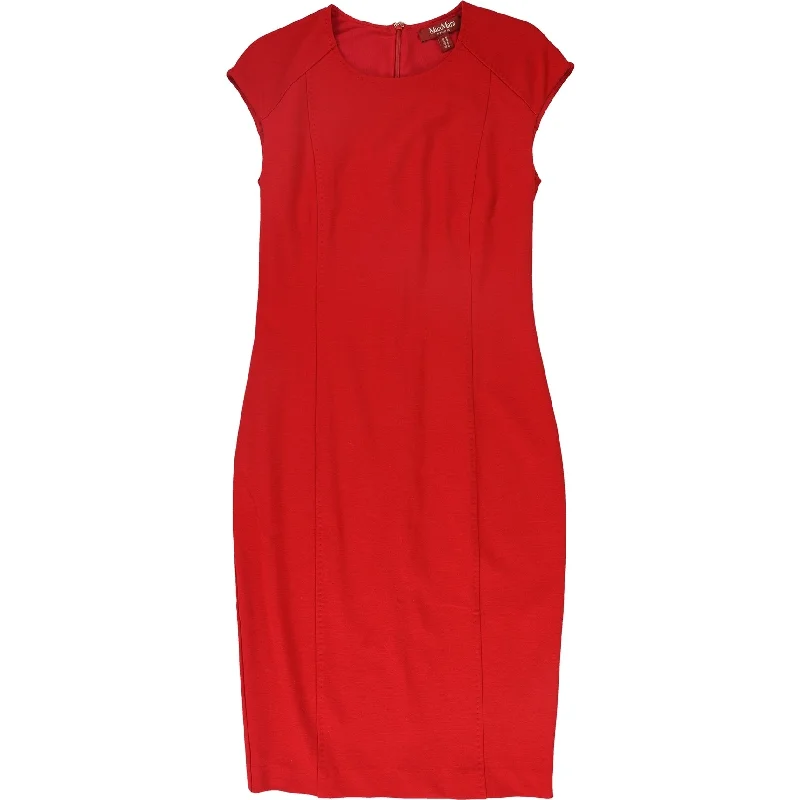 Women's Lapel Collar DressesMaxMara Womens Seamed Bodycon Dress, Red, Medium