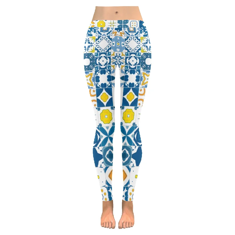 Zenzzle Portuguese tiles print Zenzzle Graphic low rise womens leggings