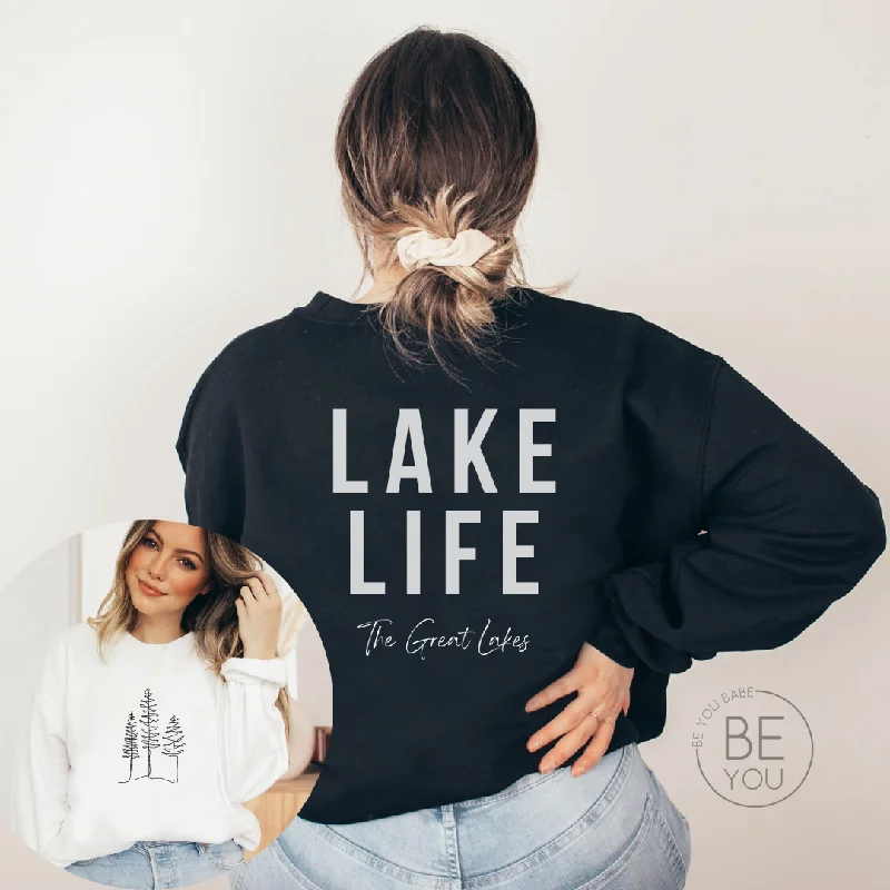 Women's Blouse with Bell SleevesCustom LAKE LIFE | Unisex Crewneck Sweatshirt