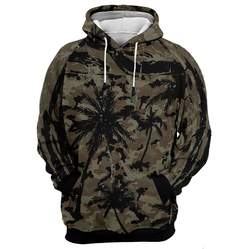 Women's Hooded Sweatshirts with Camouflage LiningPalm Camo Hoodie