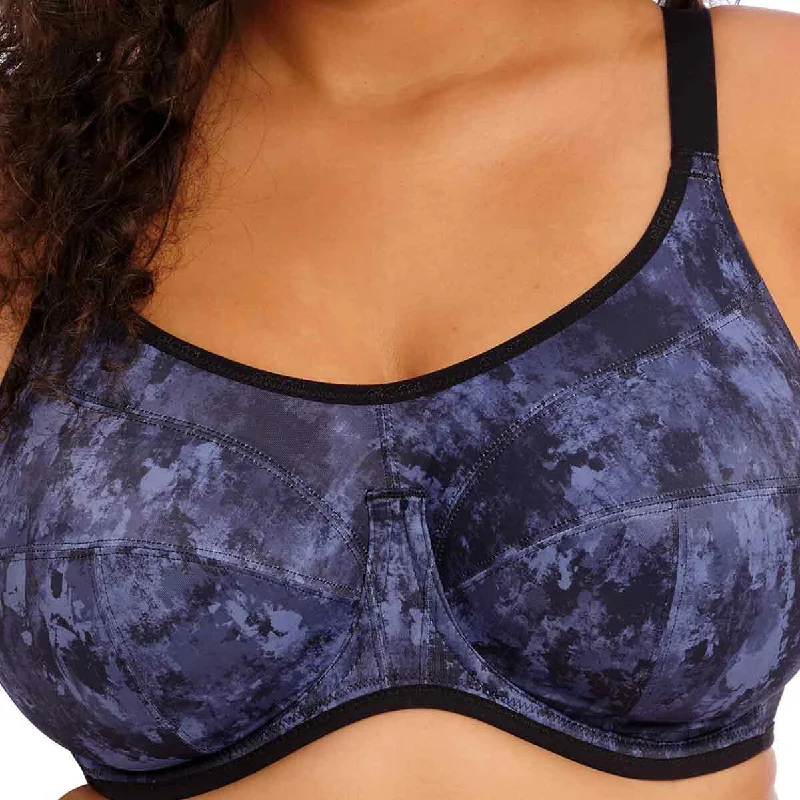 plus-size longline bra for tummy controlElomi Energise UW Sports Bra - Stormy Haze