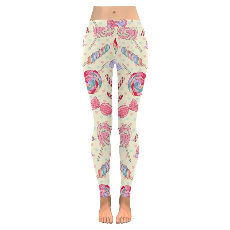 Zenzzle yellowl Lollipop pattern print Zenzzle Graphic Low Rise women yoga legging