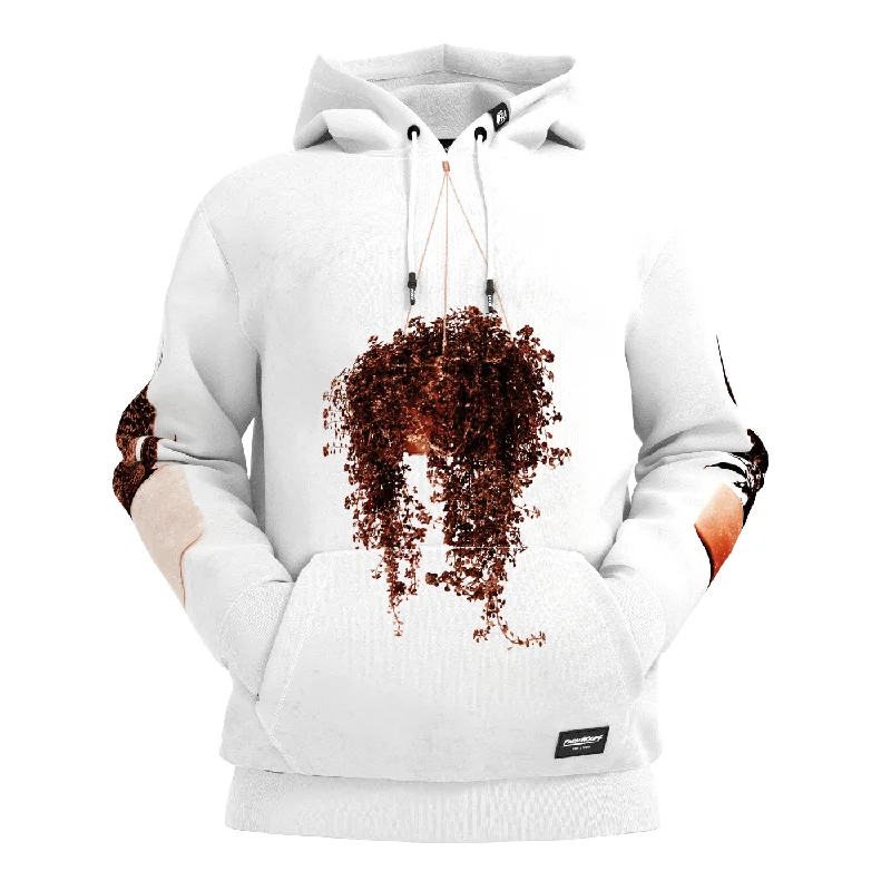 Women's Hooded Sweatshirts with Snap ButtonsBrown Plants Hoodie