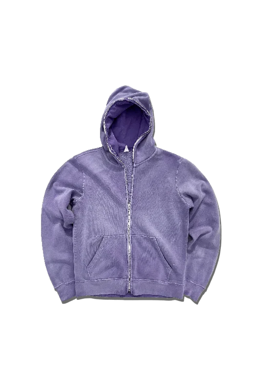 Women's Hooded Sweatshirts with Non-Stretch WaistExclusive Full Zip Body Bag Hoodie - Sheen Frosted Grape