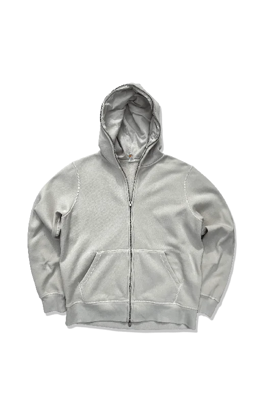 Women's Hooded Sweatshirts with Elastic WaistExclusive Full Zip Body Bag Hoodie - White Concrete