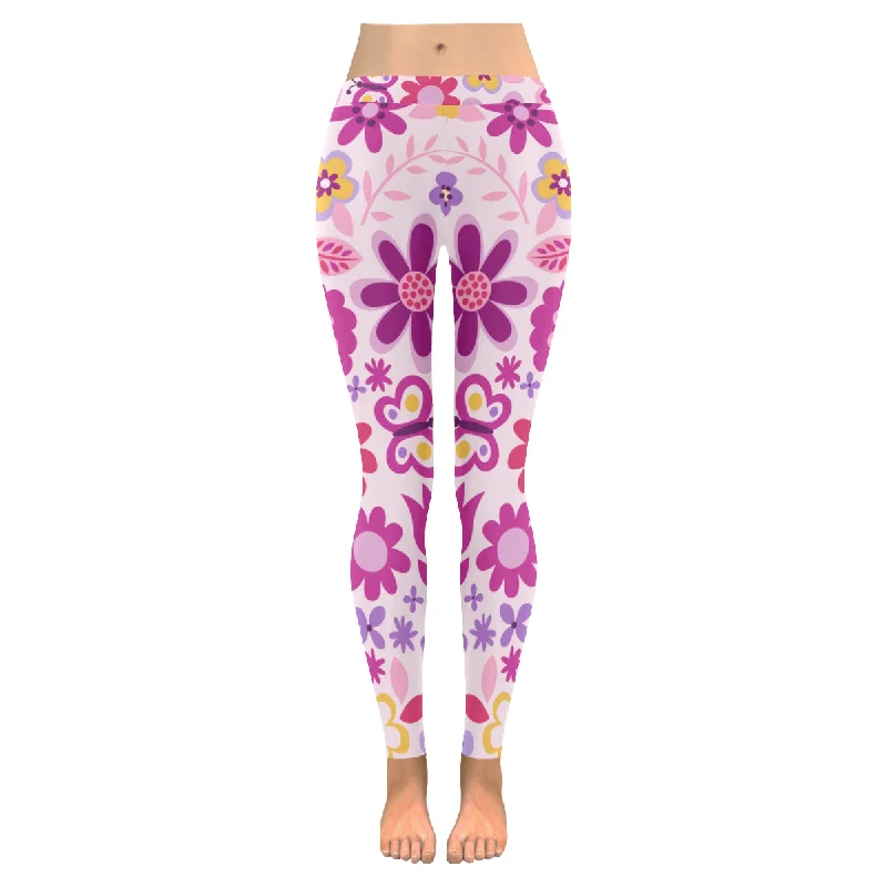 Zenzzle Cute floral of Low Rise Ladies Graphic yoga Leggings for women