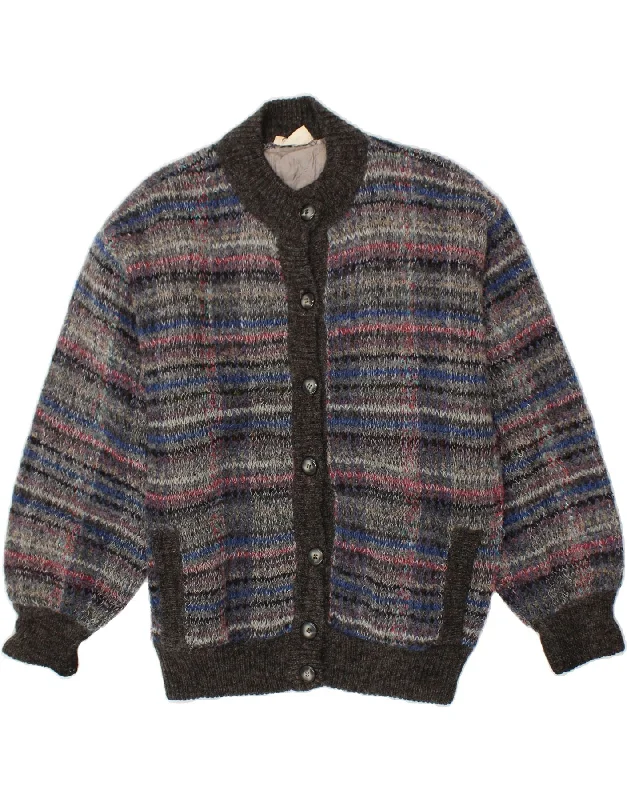 Women's Coats with PocketsELIOS Womens Knit Bomber Jacket UK 18 XL Multicoloured Check Wool