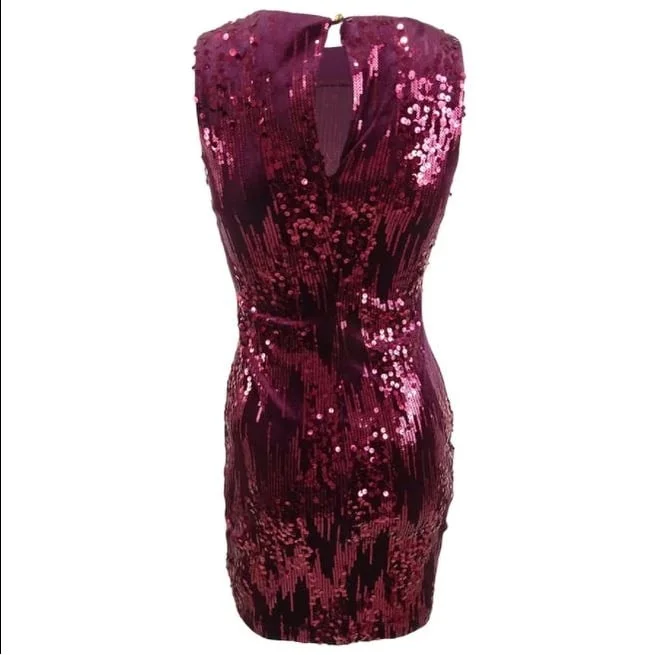  Women's A-Line DressesEmerald Sundae Junior's Sequined Velvet Bodycon Dress Purple Size Large