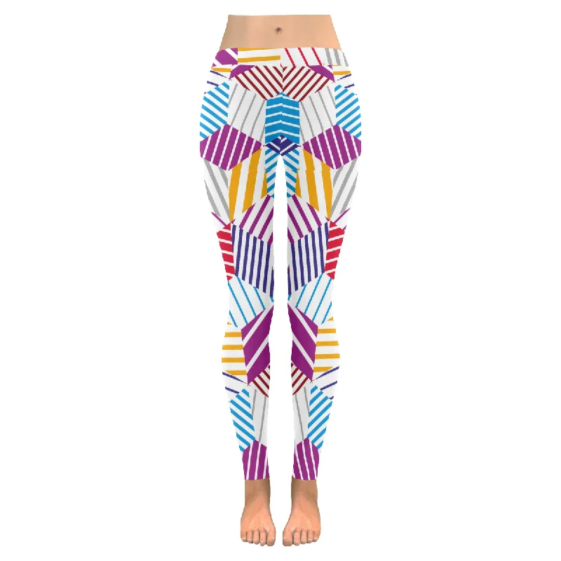 Zenzzle Zenzzle Graphic 3d cubes pattern print Low Rise Yoga Leggings for women