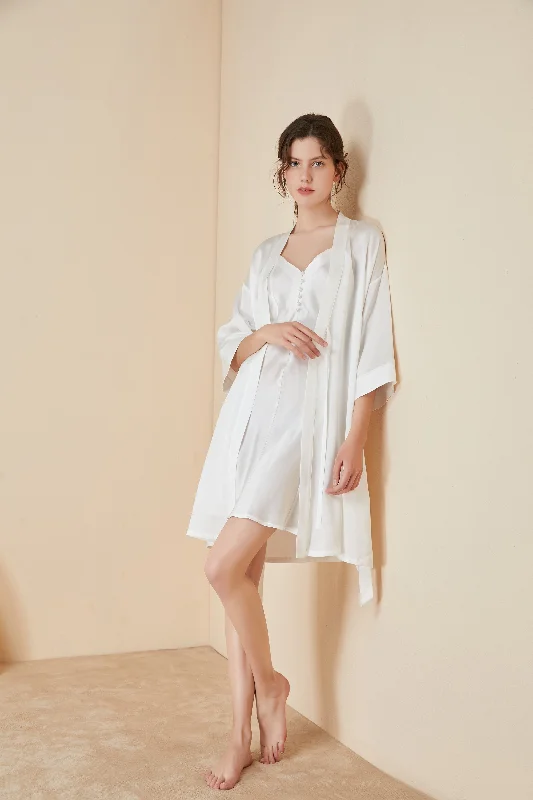 women's pajamas for a relaxing weekendElegant Silk Nightgown & Robe Set