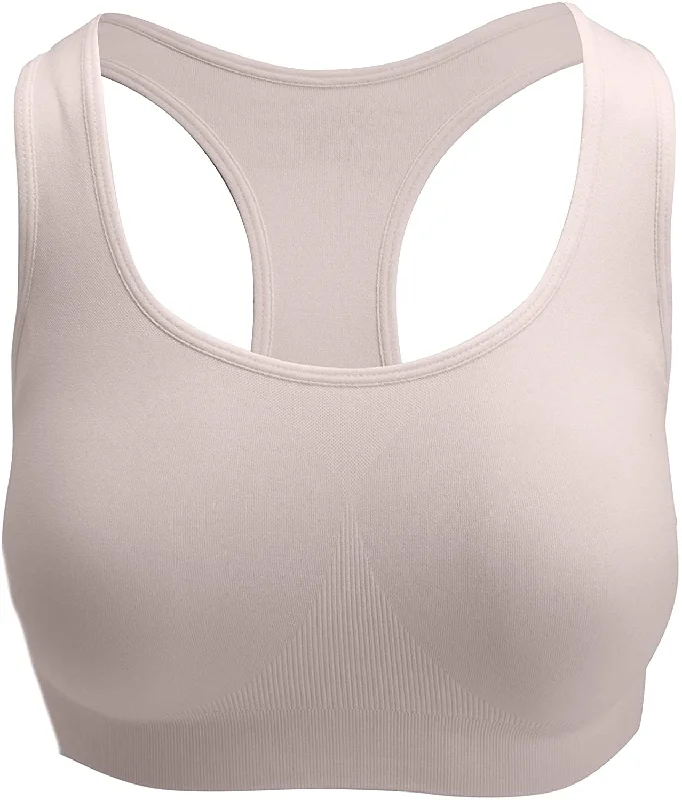 smoothing high-neck braNude Racerback Sports Bras, Removable Padded Seamless Activewear Fitness Bra