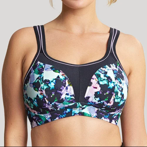 plus-size underwire balconette braPanache Wire-Free Sports Bra - Watercolour