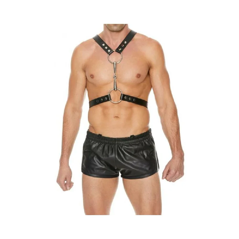 wire-free contour braShots Uomo Men's Harness W/metal Bit - Black