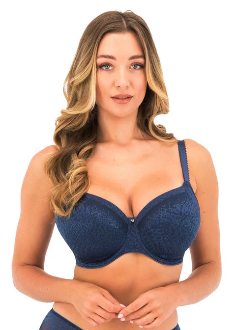 plus-size minimizer bra with smooth cupsEnvisage Navy Uw Full Cup Side Support Bra