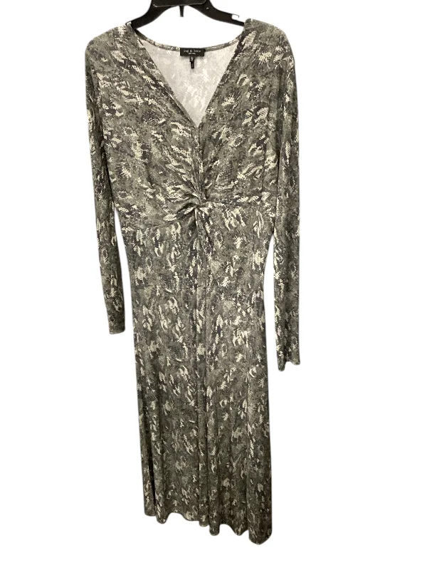 Women's Lapel Collar DressesDress Casual Maxi By Rag And Bone In Snakeskin Print, Size: L