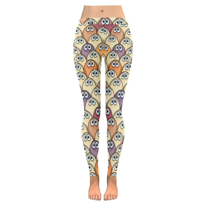 Zenzzle Graphic funny frightened eyes print Low Rise Ladies yoga Leggings for women