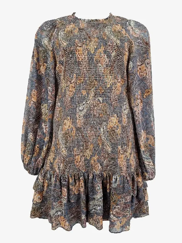 Women's Square Collar DressesWitchery Paisley Shirred Mini Dress Size 12