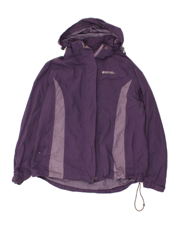 Women's Winter CoatsMOUNTAIN WAREHOUSE Womens Hooded Rain Jacket UK 18 XL Purple Colourblock